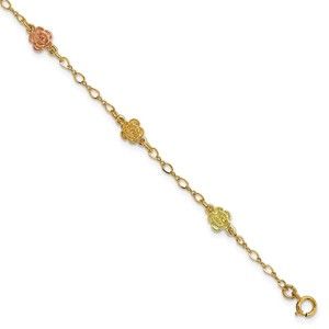10k Tri-color Gold Black Hills Roses Bracelet
